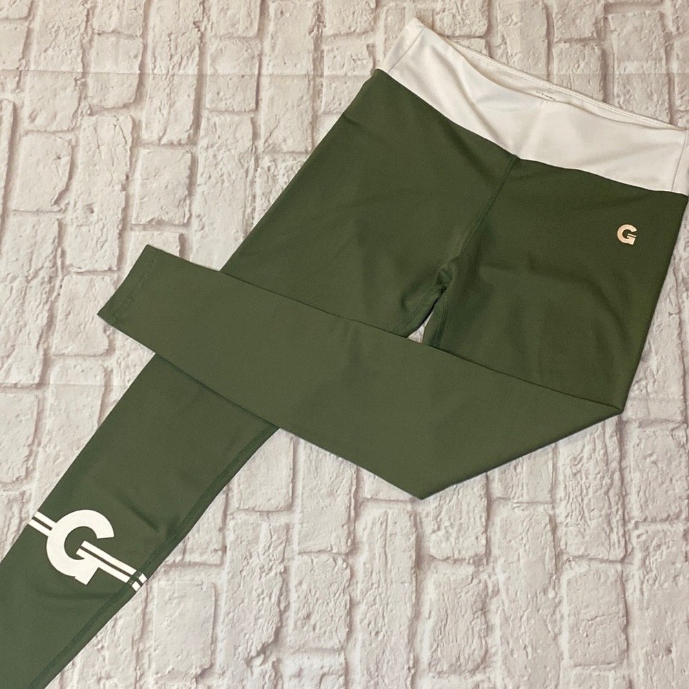 GRRRL Green & White Work Out Leggings